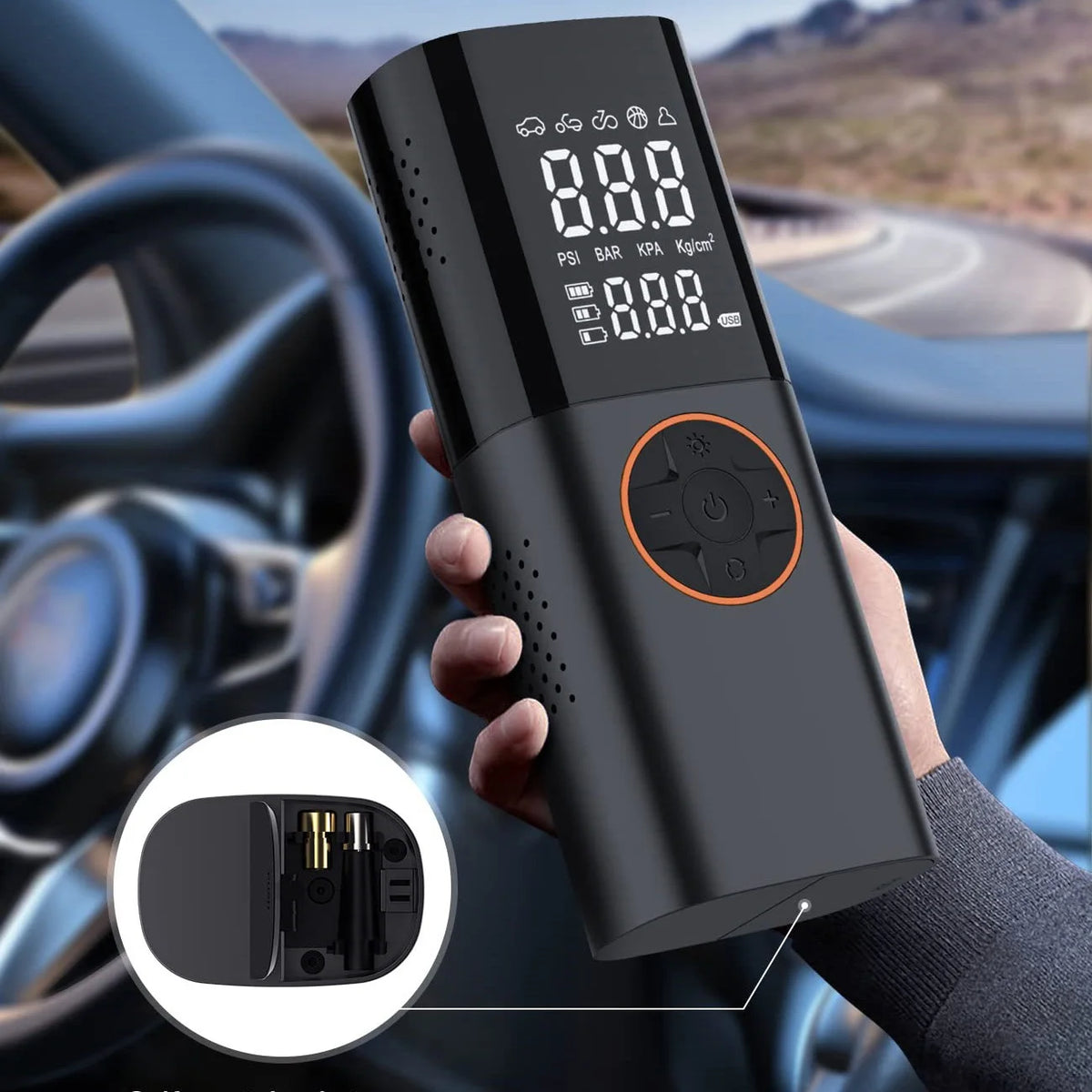   Tire Inflator Portable Air Compressor, 150PSI Portable Air Pump for Car Tires with 25000mAh Battery