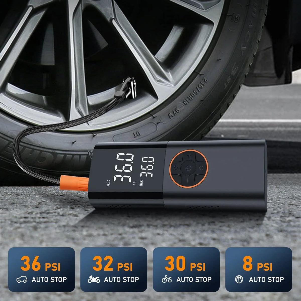   Tire Inflator Portable Air Compressor, 150PSI Portable Air Pump for Car Tires with 25000mAh Battery