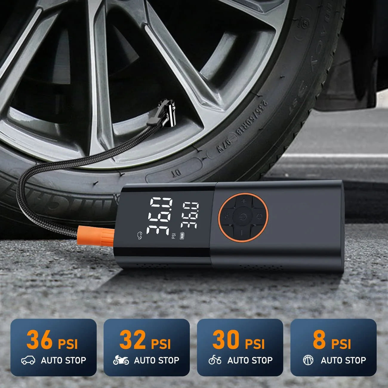   Tire Inflator Portable Air Compressor, 150PSI Portable Air Pump for Car Tires with 25000mAh Battery