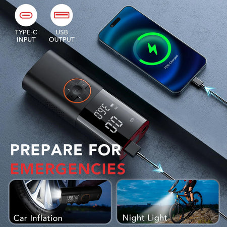   Tire Inflator Portable Air Compressor, 150PSI Portable Air Pump for Car Tires with 25000mAh Battery