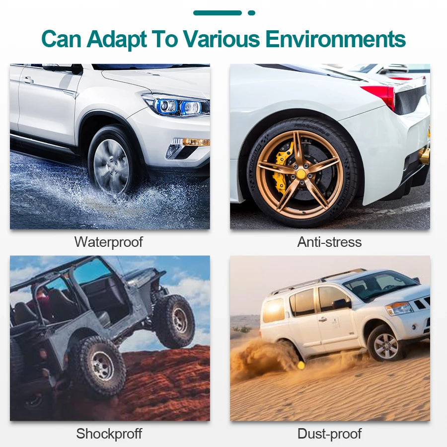   ACCEO Smart Cigarette Lighter USB TPMS Car Tire Pressure Alarm Monitor System with 4 Sensors