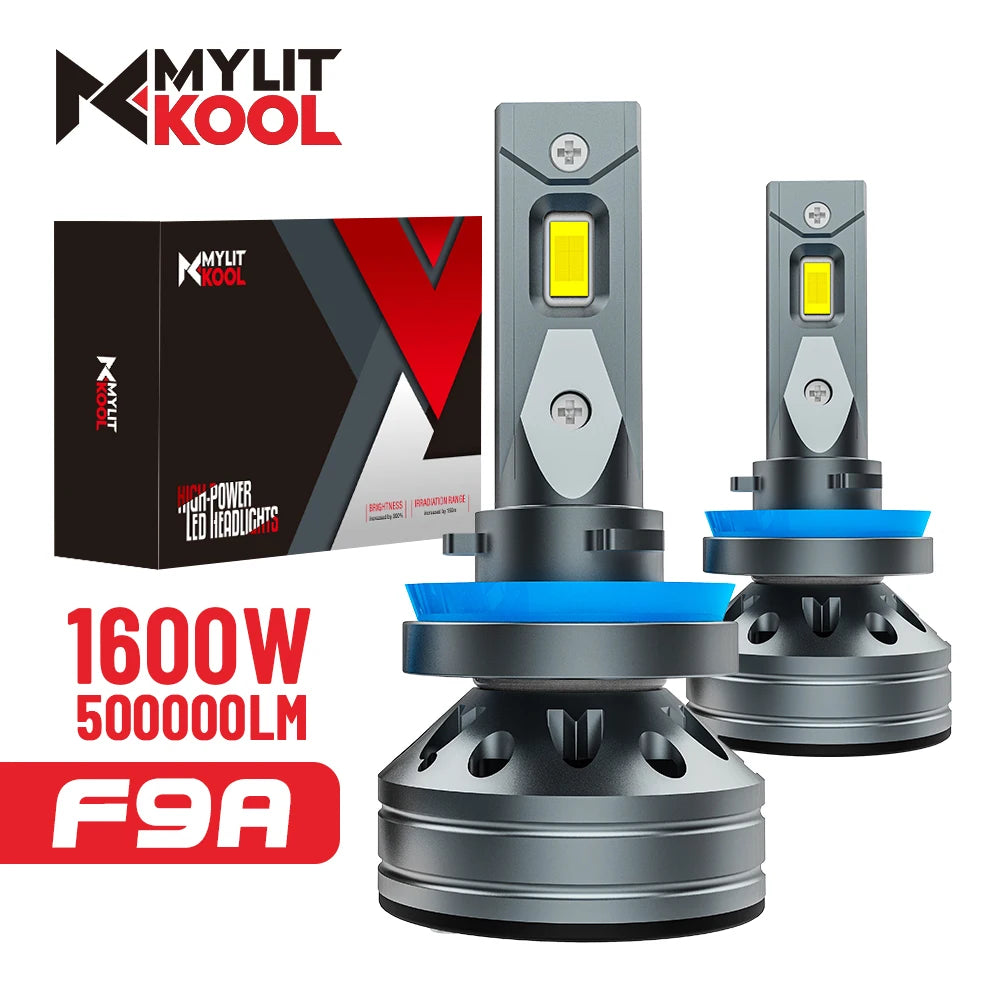   MYLIT KOOL 500000lm 1600W LED Headlights - H7 H4 H11 H1 9005 9006 9012