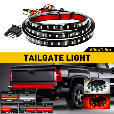   1Pcs 60-inch Tailgate Light Bar - Reverse Brake Signal & Strobe Warning Light for Trucks and Cars