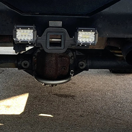   4 Inch 60W Work Light Spot Flood Offroad Car Lights Bar with Universal Trailer Tow Hitch Mount Bracket