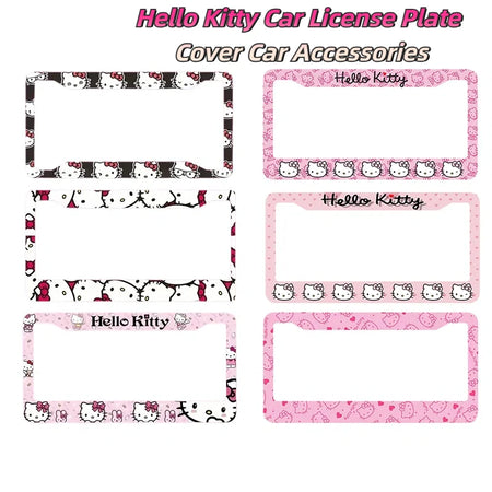   Hello Kitty Car License Plate Frame - Anime Sanrio KT Cover for Cars
