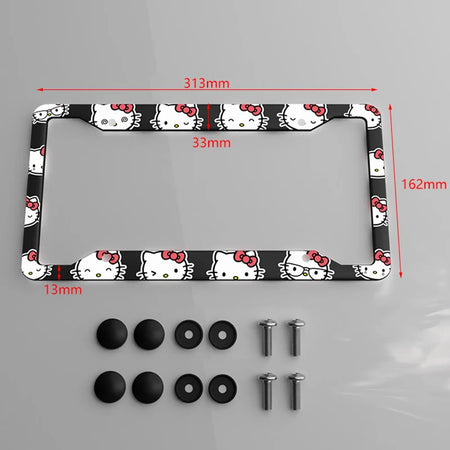   Hello Kitty Car License Plate Frame - Anime Sanrio KT Cover for Cars