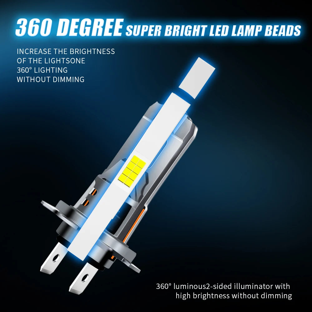   1:1 Halogen H7 LED Headlight Bulbs - 55W H11 9005 9006 H4