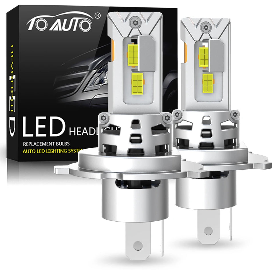   TOAUTO H4 LED Headlight Bulbs Canbus 9003 HB2 High Low Beam 30000LM Super Bright Car Lights