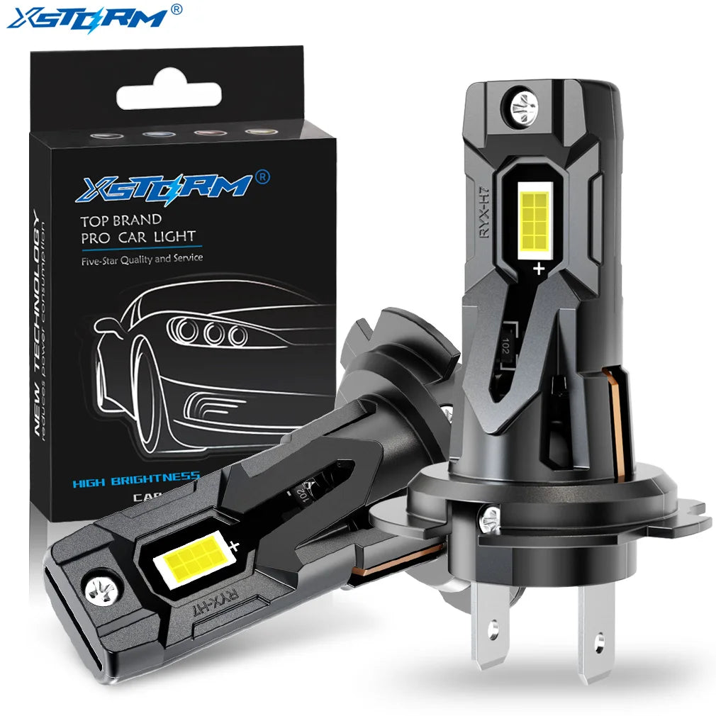   XSTORM H7 LED Headlight Bulbs - 120W, 30000LM, 6000K Auto Headlight with Turbo Fan
