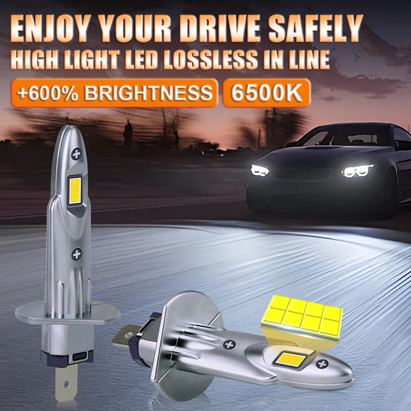   2PCS H1 LED Lamp 2000000LM 2500W Car Light for H4 H7 H11 H8 H9 HB3 9005 HB4 9006