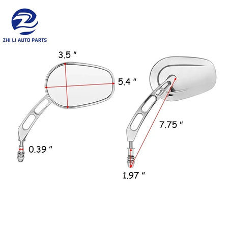   1 Pair Long Stem Motorcycle Rear View Mirrors for Harley-Davidson Bad Boy 1997