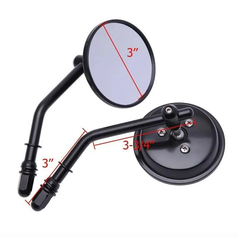   M8 Motorcycle Rearview Mirror - Retro Round Side Mirrors for Harley Dyna Bobber Chopper Sportster Touring