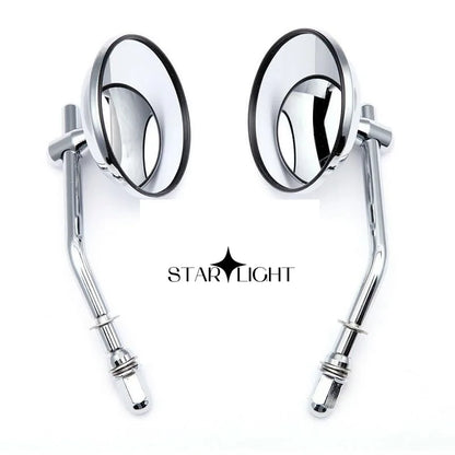   M8 Motorcycle Rearview Mirror - Retro Round Side Mirrors for Harley Dyna Bobber Chopper Sportster Touring