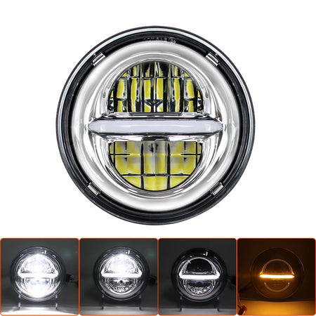   5.75-Inch LED Motorcycle Headlight Projector Lens - Round Headlamp for Motorcycles