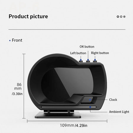   Car Smart Head Up Display OBD2 GPS Digital HUD Speedometer Turbo RPM Alarm Head-Up Displayer