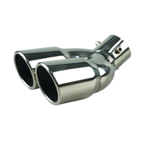   Universal 63mm Car Inlet Double-Barrel Rear Exhaust Tip Tail Pipe Muffler Black Titanium Outlet Stainless Steel Car Accessories