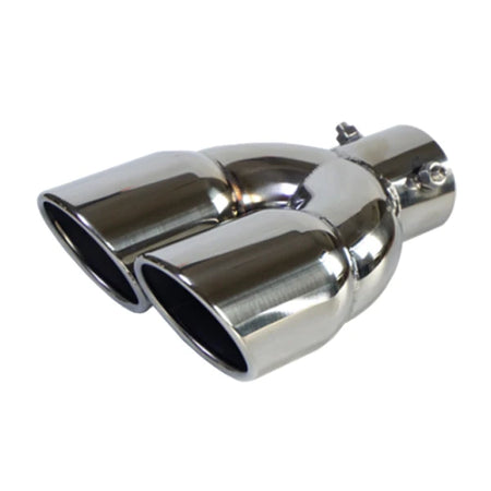   Universal 63mm Car Inlet Double-Barrel Rear Exhaust Tip Tail Pipe Muffler Black Titanium Outlet Stainless Steel Car Accessories