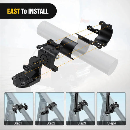   UTV LED Whip Light Mounts - 1/2pcs Antenna Brackets for ATV Roll Bar Cage