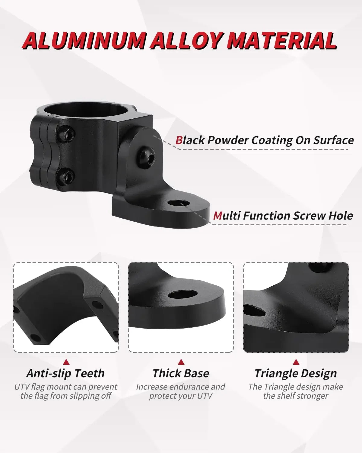   UTV LED Whip Light Mounts - 1/2pcs Antenna Brackets for ATV Roll Bar Cage