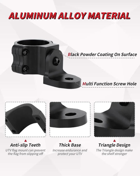   UTV LED Whip Light Mounts - 1/2pcs Antenna Brackets for ATV Roll Bar Cage