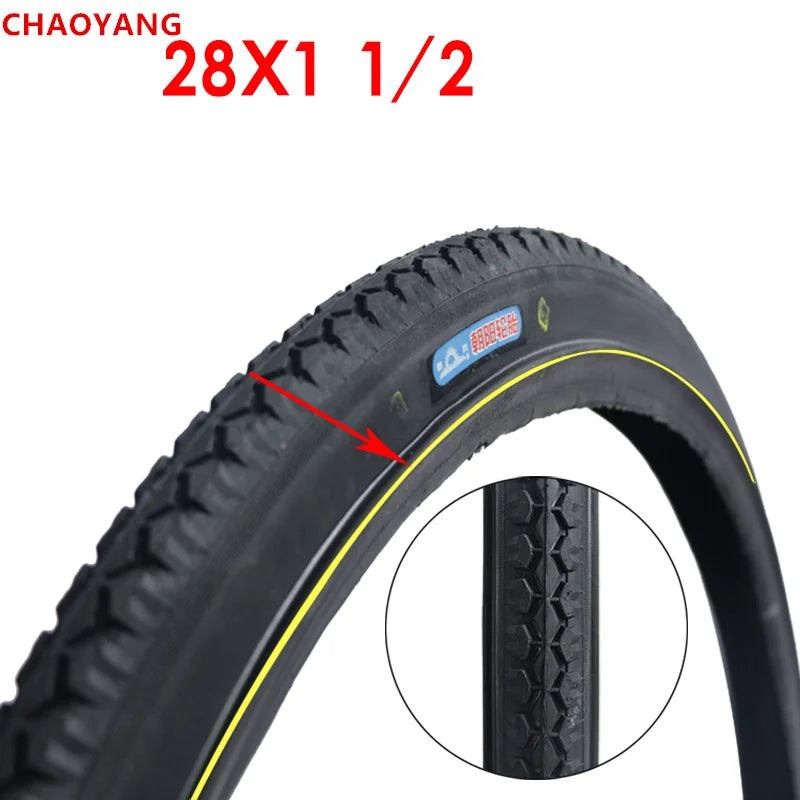 28x1 1/2 bike tire 40-635 smooth ride front or rear wheel