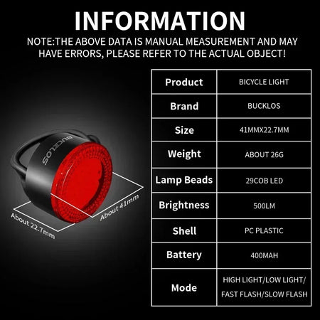29 COB LED Bike Light 500 Lumens