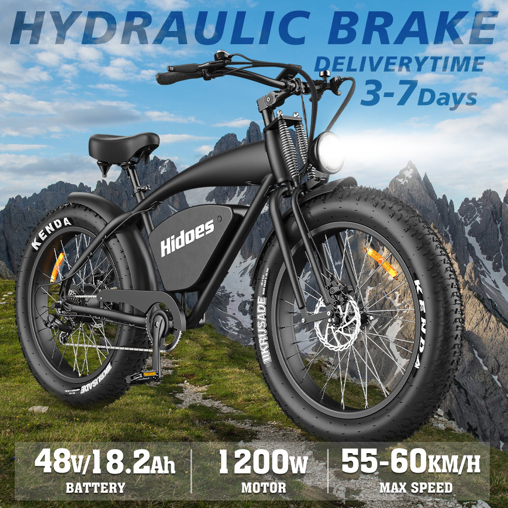   Hidoes B3 Electric Bike 1200W 48V 18.2Ah | 26x4.0 Fat Tire, 7-Speed, Dual Brakes