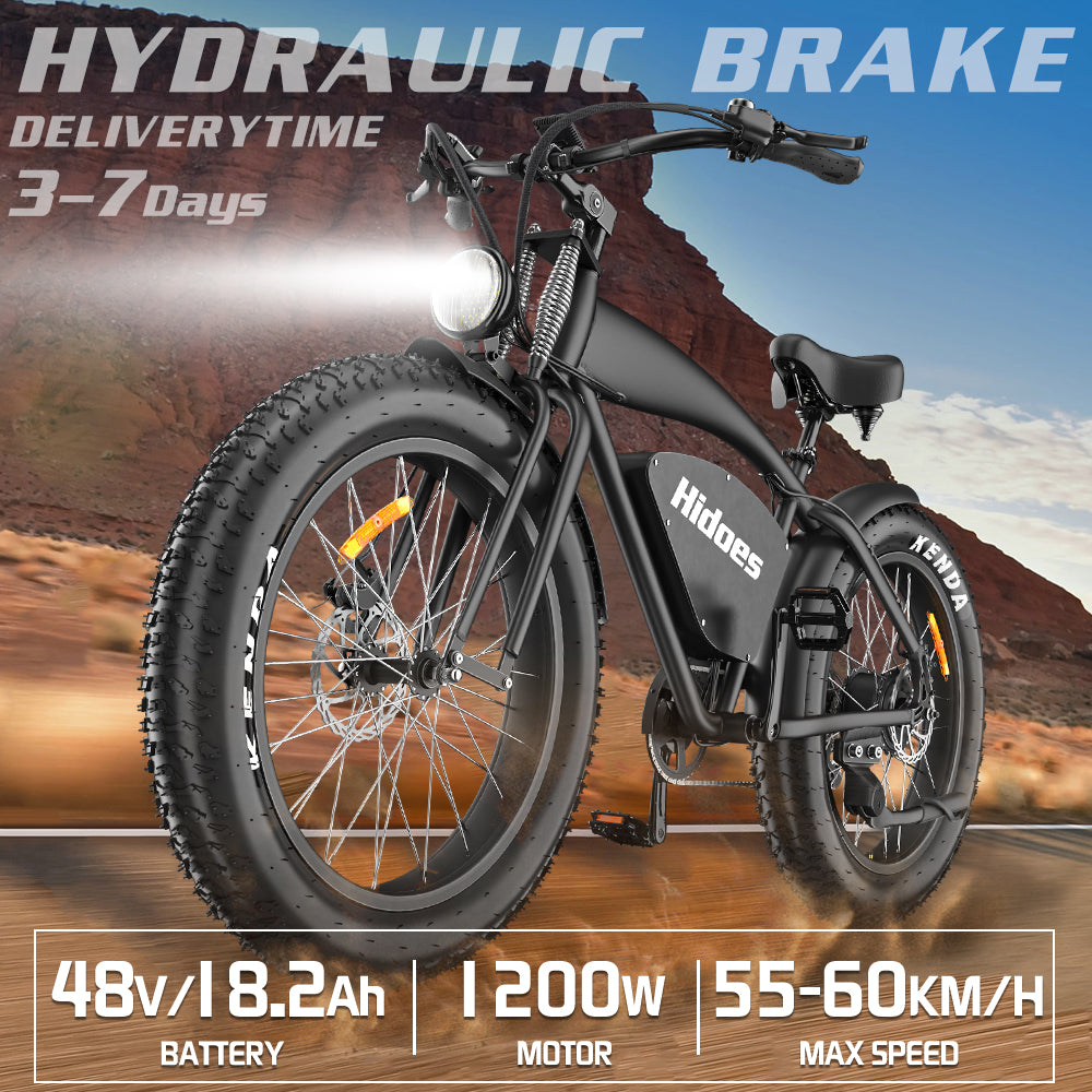   Hidoes B3 Electric Bike 1200W 48V 18.2Ah | 26x4.0 Fat Tire, 7-Speed, Dual Brakes