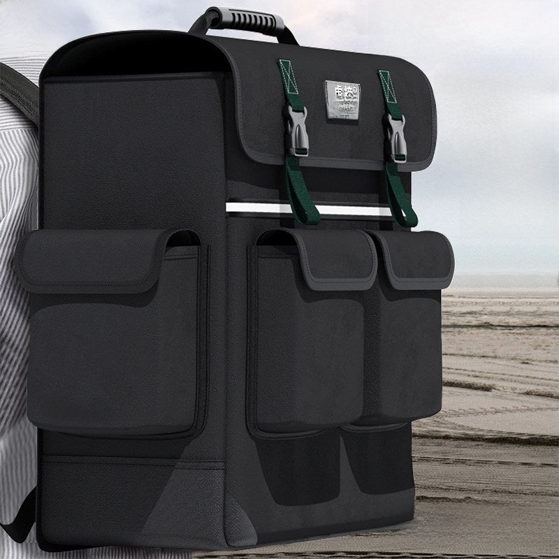 Heavy-Duty Canvas Tool Backpack Multi-Pocket Organizer for Electricians & Technicians