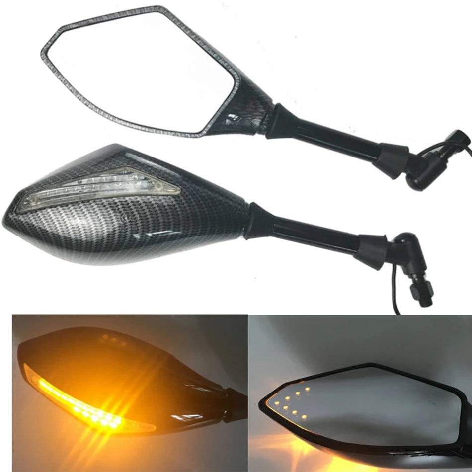 UGNE T-53 Motorcycle LED Rear View Mirror Premium Glass Surface