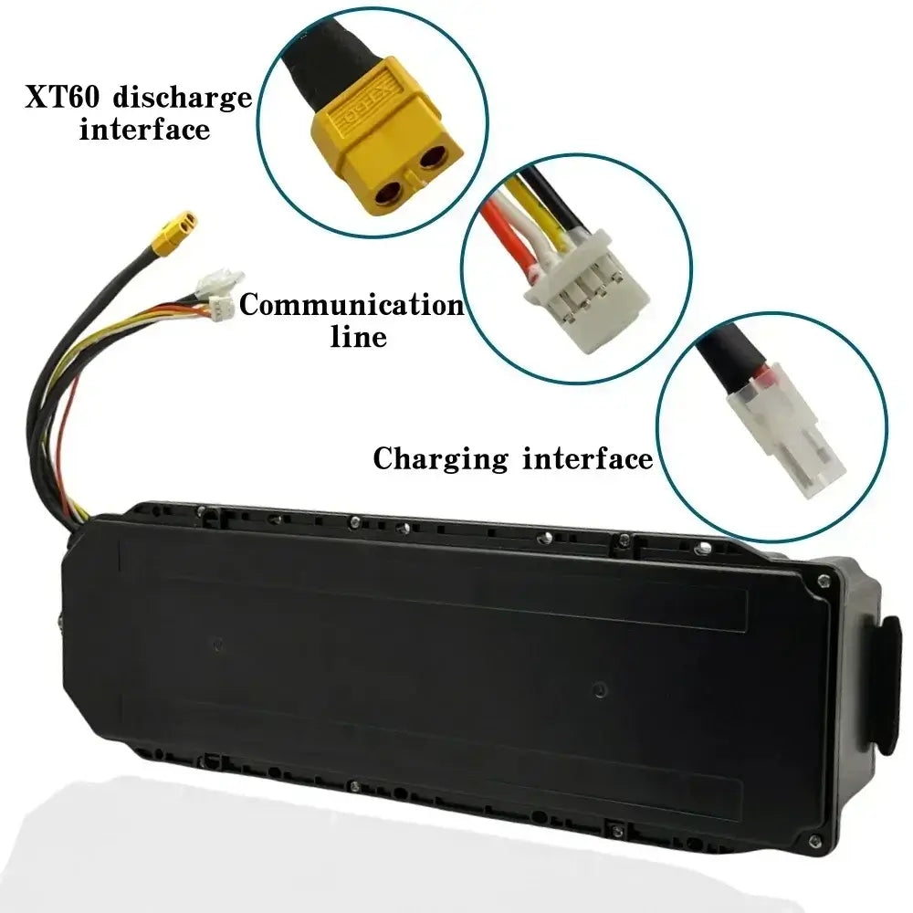High Capacity 36V 15300mAh 10S6P Li-ion Replacement Battery Pack for Xiaomi Ninebot G30 MAX Electric Scooter with connectors.