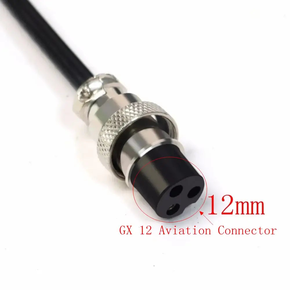 GX12 3-Pin 12mm Aviation Connector for 36V 1.8A Smart Lead Acid Battery Charger