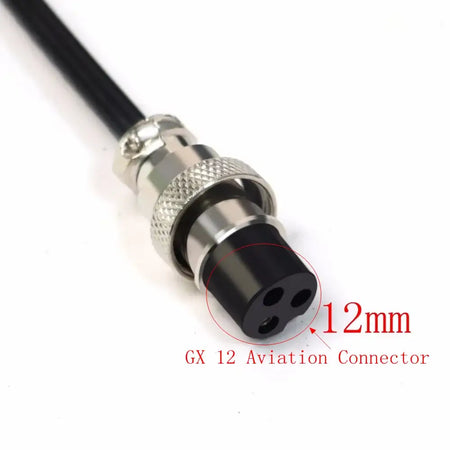 GX12 3-Pin 12mm Aviation Connector for 36V 1.8A Smart Lead Acid Battery Charger