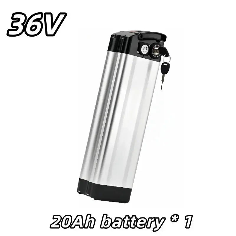 Universal 36V Silver Fish Lithium-ion Battery (15Ah-60Ah) for Folding Bikes with Built-in BMS