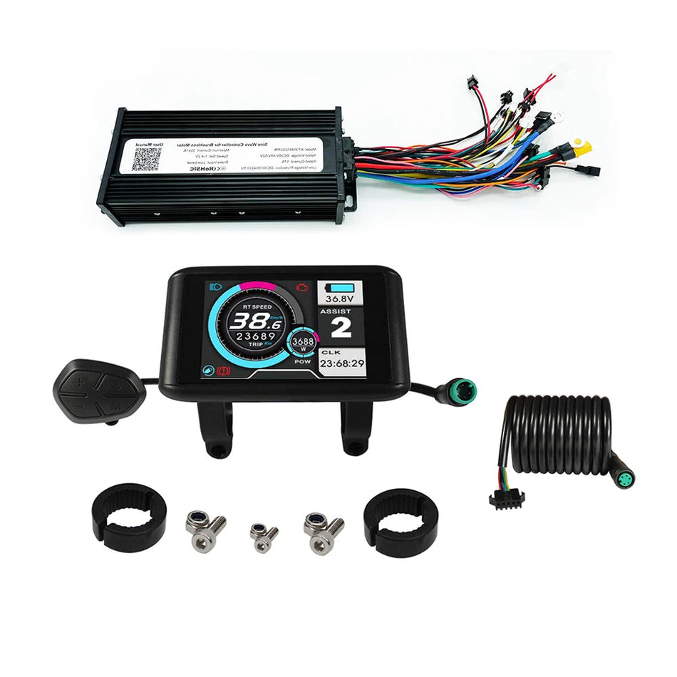 36V-72V 1000W-1500W 3-Mode Sine Wave E-Bike Controller Kit