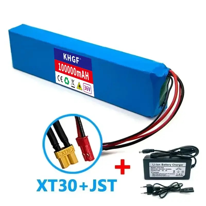 36V 10Ah Lithium Ion Battery Pack (10S3P) for E-Bike & Scooter – 18650 Rechargeable Cells with BMS + Charger