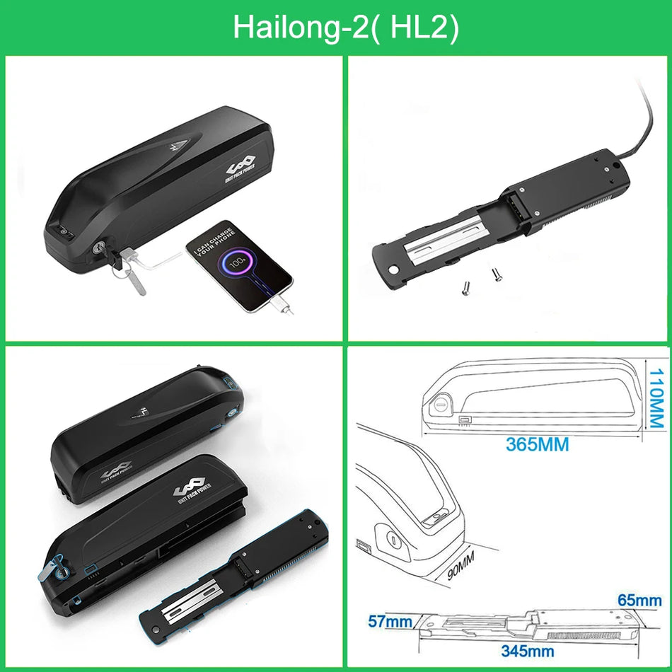 36V 48V 52V Electric Bike Battery