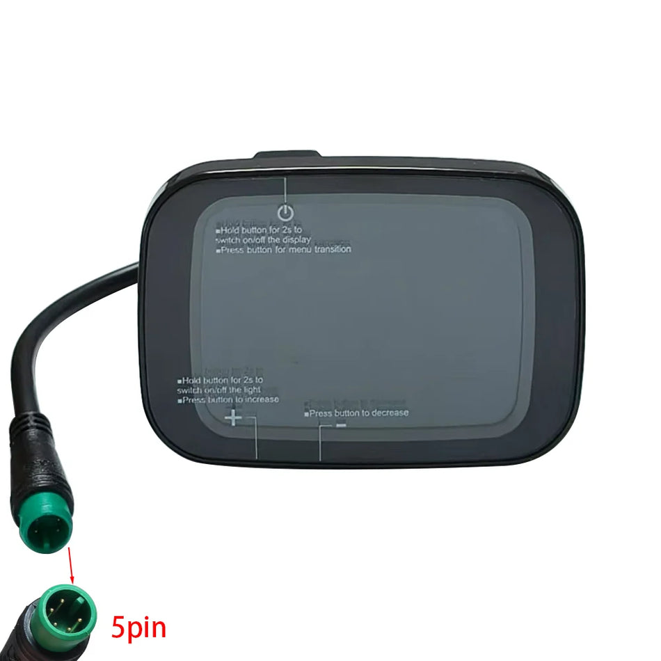 36V 48V Electric Bike LCD Meter with 5Pin Waterproof Connector