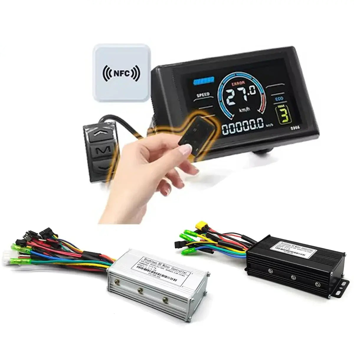 36V/48V Sine Wave E-Bike Controller with S966 NFC Display