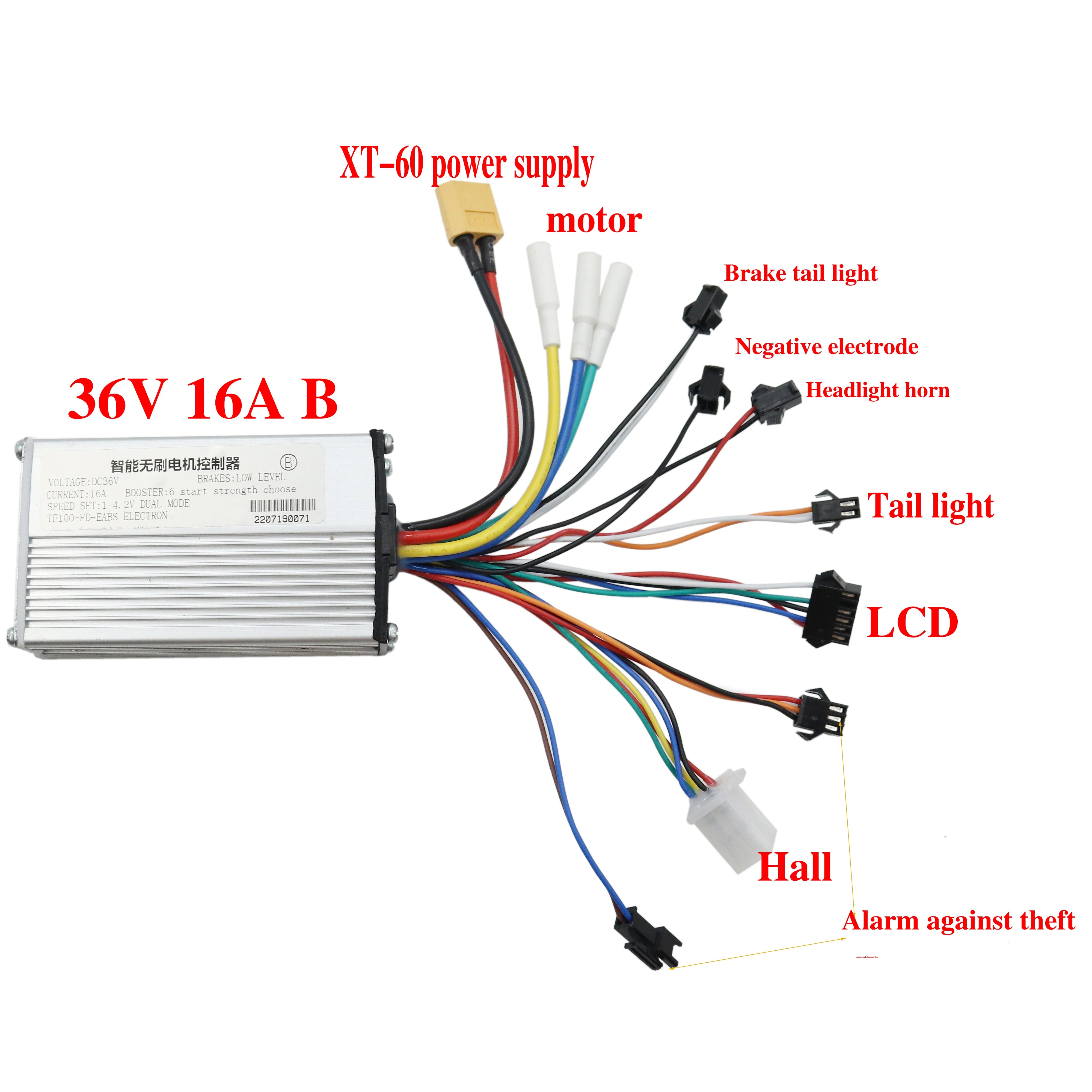 36V 48V scooter controller with 6 pin display