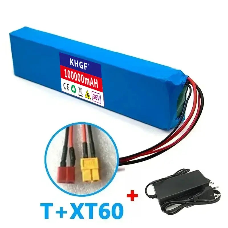 36V 10Ah Lithium Ion Battery Pack (10S3P) for E-Bike & Scooter – 18650 Rechargeable Cells with BMS + Charger
