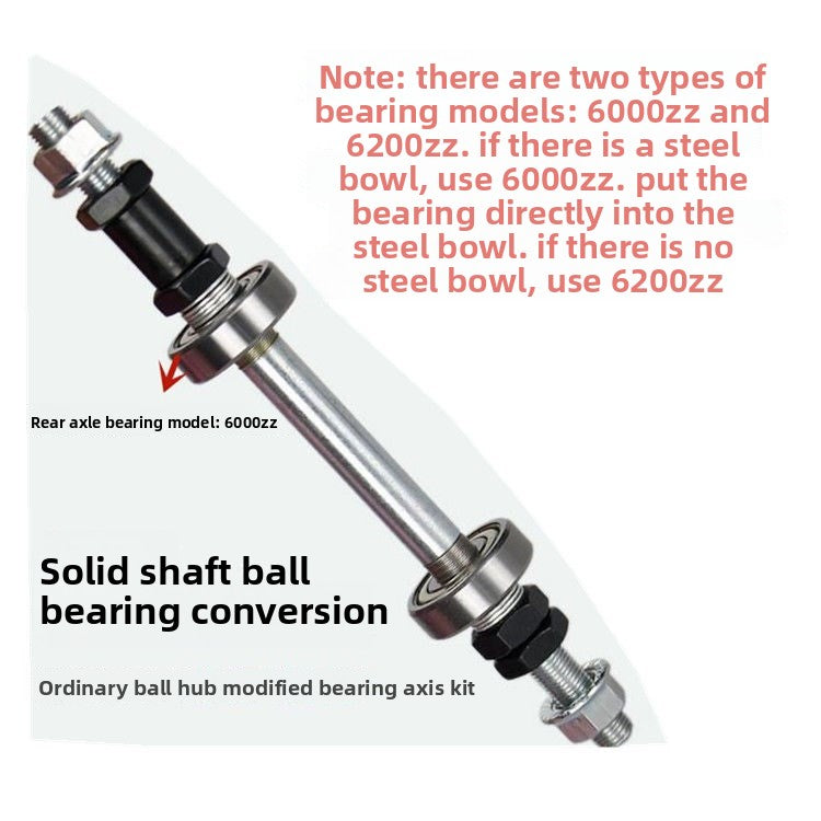 Sealed Bearing (6000/6200/6900) Axle Conversion Kit for Xidesheng & Permanent MTB