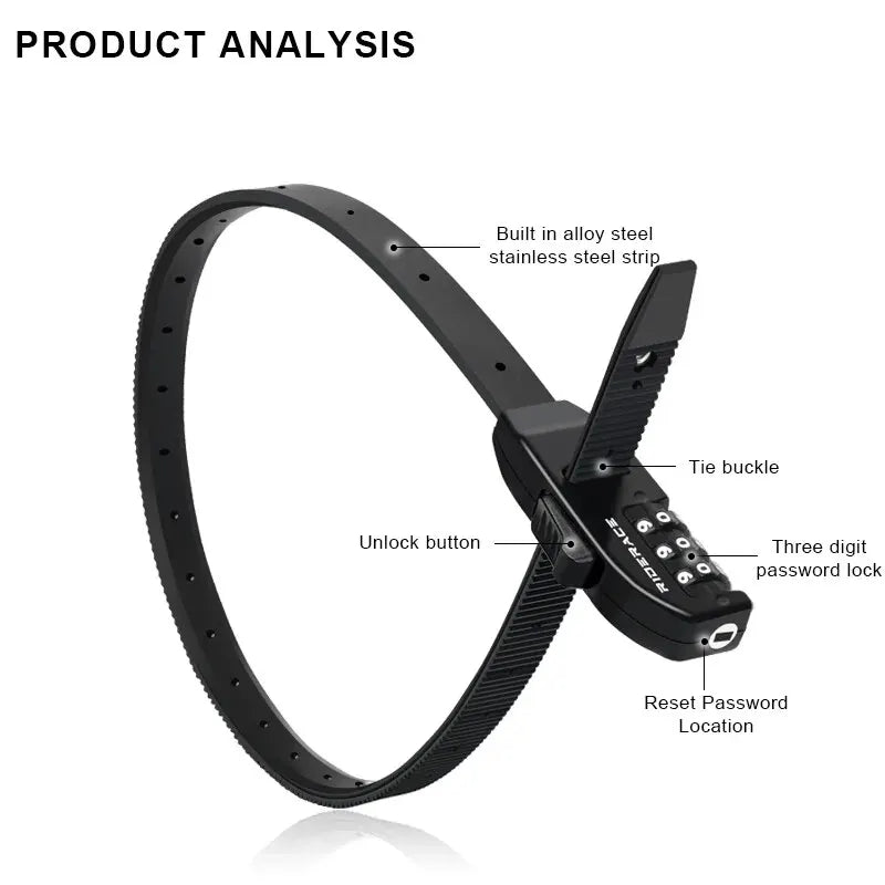 3 digit combination bike lock anti theft