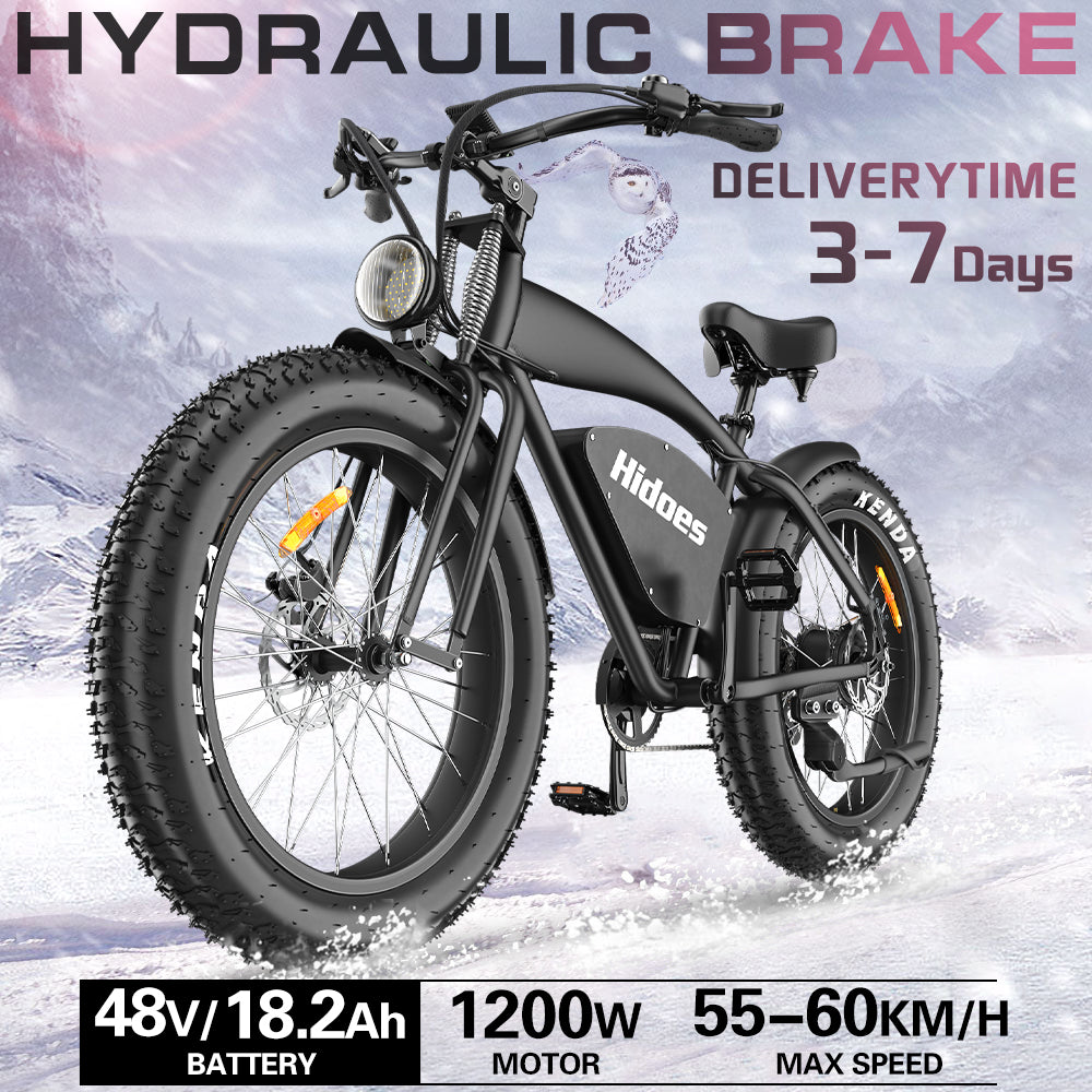   Hidoes B3 Electric Bike 1200W 48V 18.2Ah | 26x4.0 Fat Tire, 7-Speed, Dual Brakes
