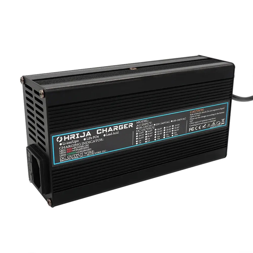 42V 10A Smart Lithium-Ion Battery Charger with Aluminum Case 37V 10S Battery for E-Bike & Balance Car
