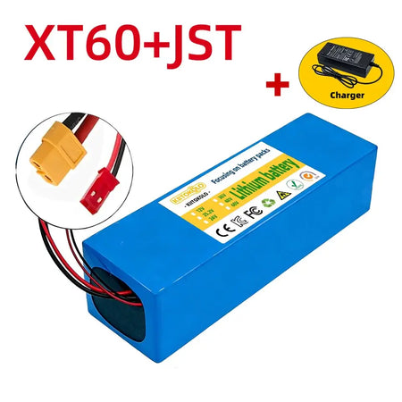48V 10Ah Lithium-ion Rechargeable Battery 13S4P Pack for Electric Scooter with Smart BMS & 54.6V Charger
