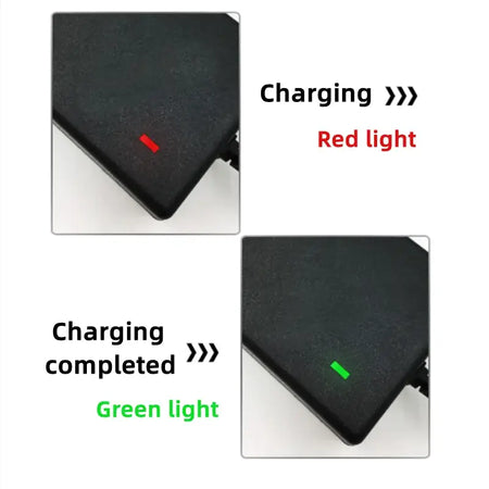 Charging indicator lights for 54.6V 2A Lithium Battery Charger for 48V 13S Skateboard & Balance Vehicle.