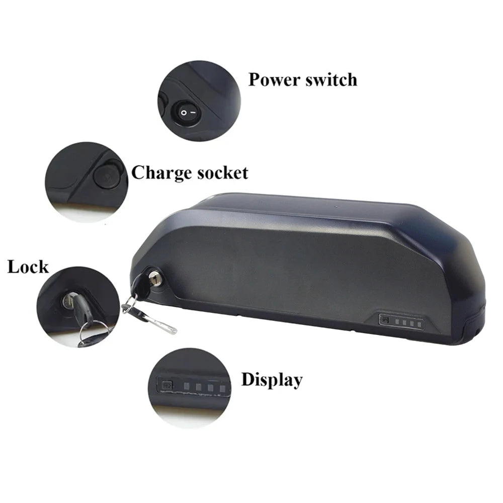 48V 15Ah Hailong Shark frame battery close-up