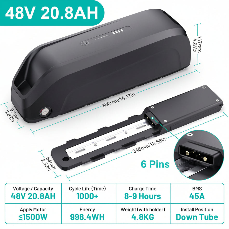48V 20.8Ah Hailong Lithium Battery Front View