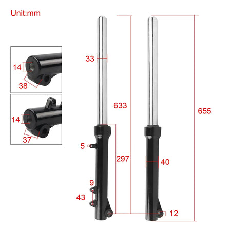 50cc 70cc 90cc 110cc 125cc Front Shock Absorber Pair